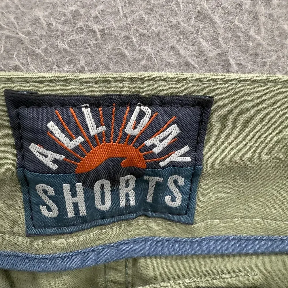 Faherty Shorts Mens 29 Sage Green All Day Hybrid Stretch Drawstring Chino Casual